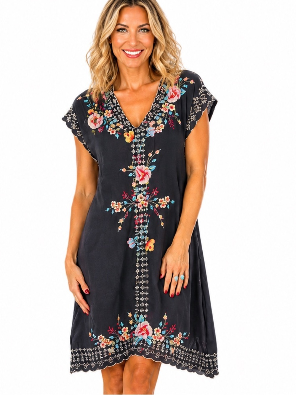 Johnny Was Keva dress w slip NWT (oversized)